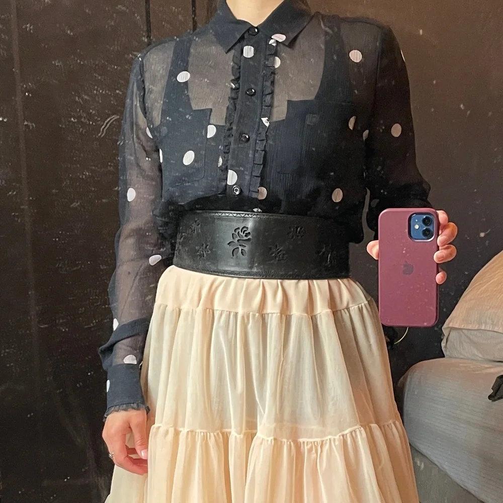 Kate Spade Black and White Polka Dot Blouse